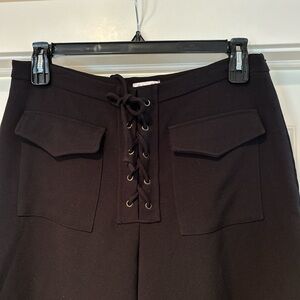 Stylish Black Lace-Up Women's Pants